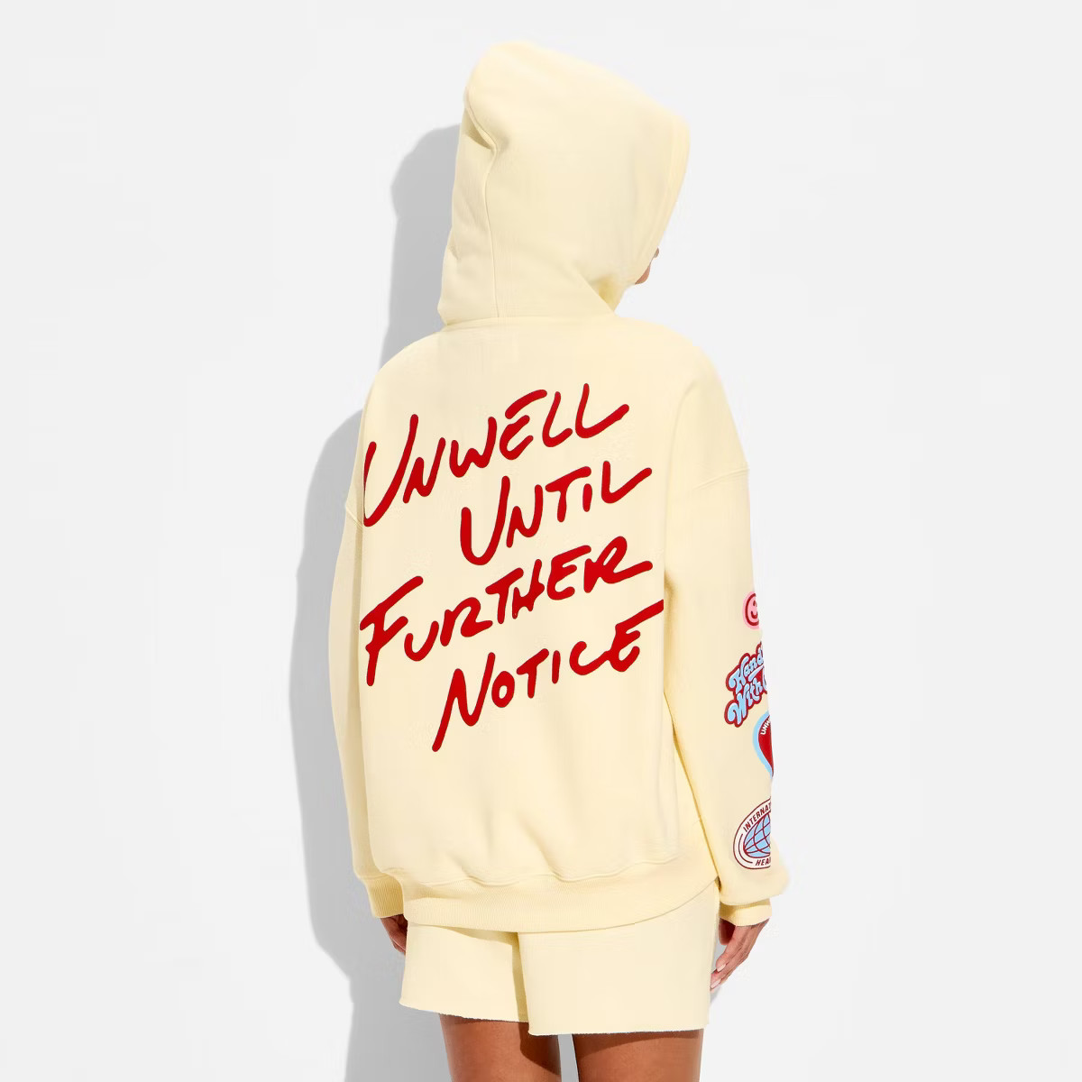 Women's Unwell Graphic Hooded Pullover Sweatshirt - Yellow S | Target