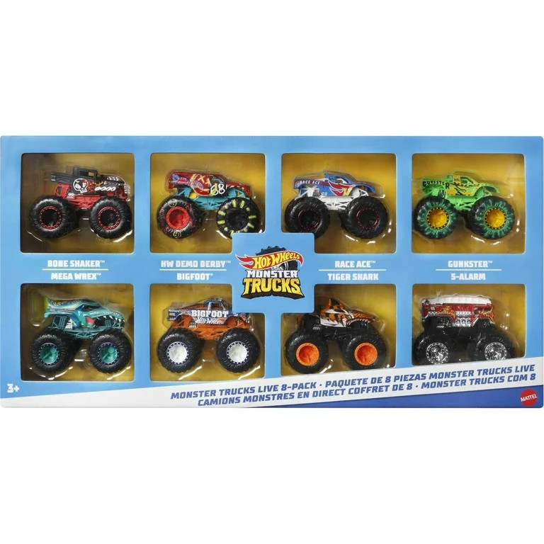 Hot Wheels Monster Trucks Live 8-Pack, Toy Trucks, Gift for Kids 3 Years & Up | Walmart (US)