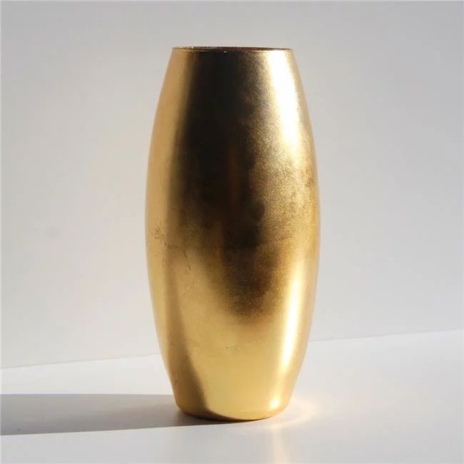 10 in. GILT Gilded Glass Flower Vase&#44; Gold | Walmart (US)