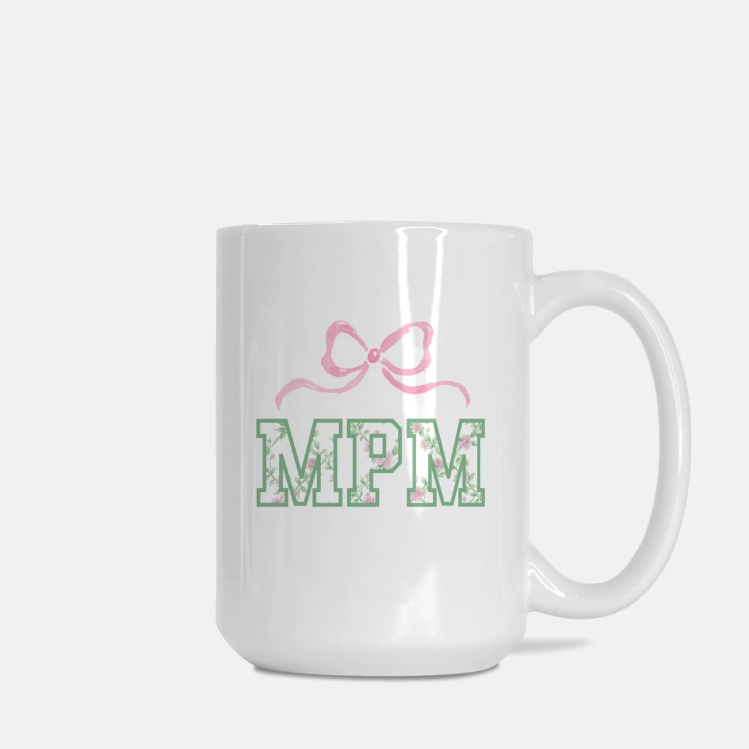 Custom Rose Trellis Monogram 15oz Tall Mug — Simply Jessica Marie | Simply Jessica Marie