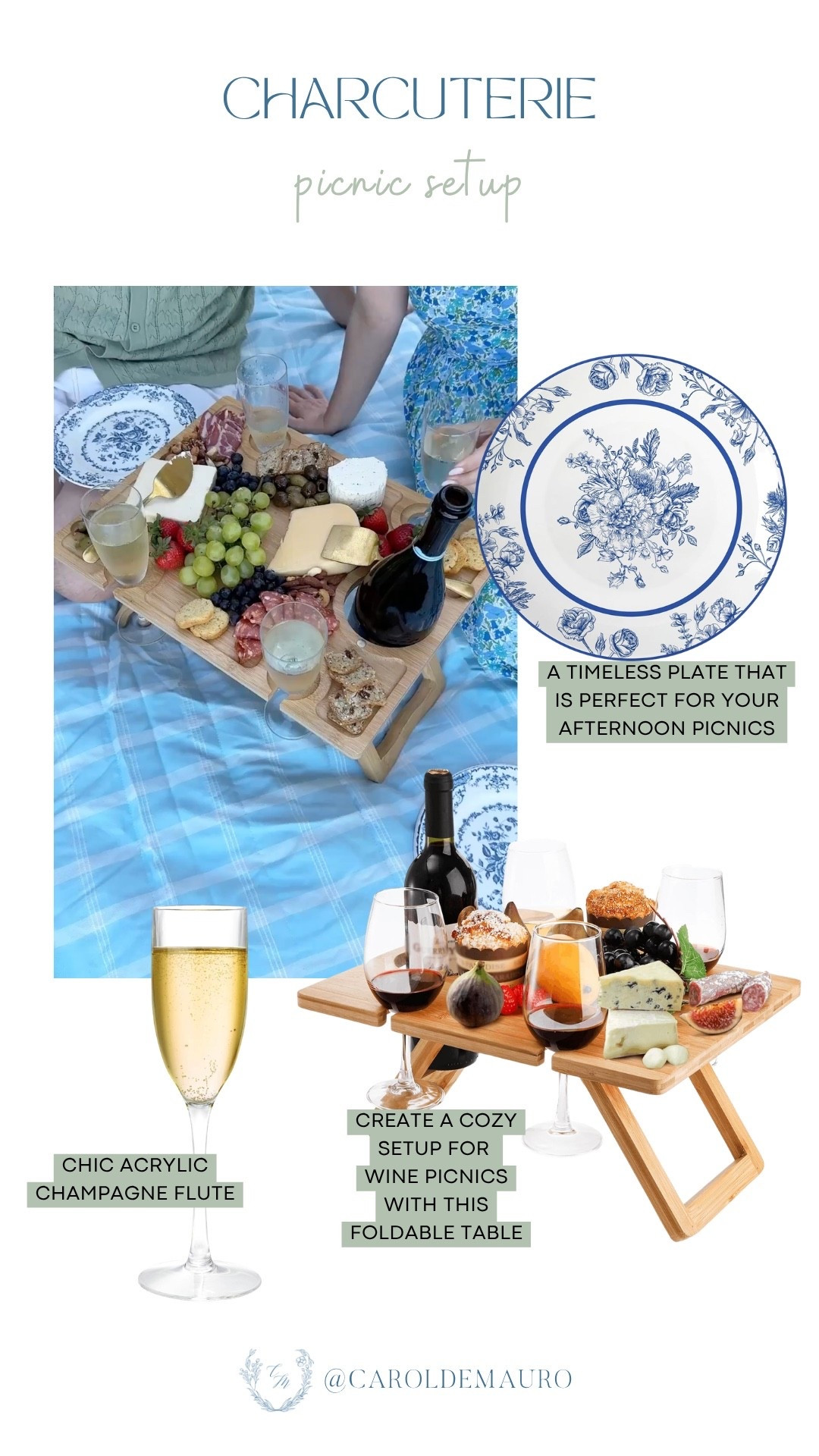 A foldable bamboo table, blue toile plates, and champagne flutes are genuinely the most charming way to do a picnic this summer. Everything you need for a wine and charcuterie afternoon outside is linked.

picnic date, charcuterie board, summer picnic, outdoor entertaining, picnic essentials, wine picnic

#LTKfoodie
