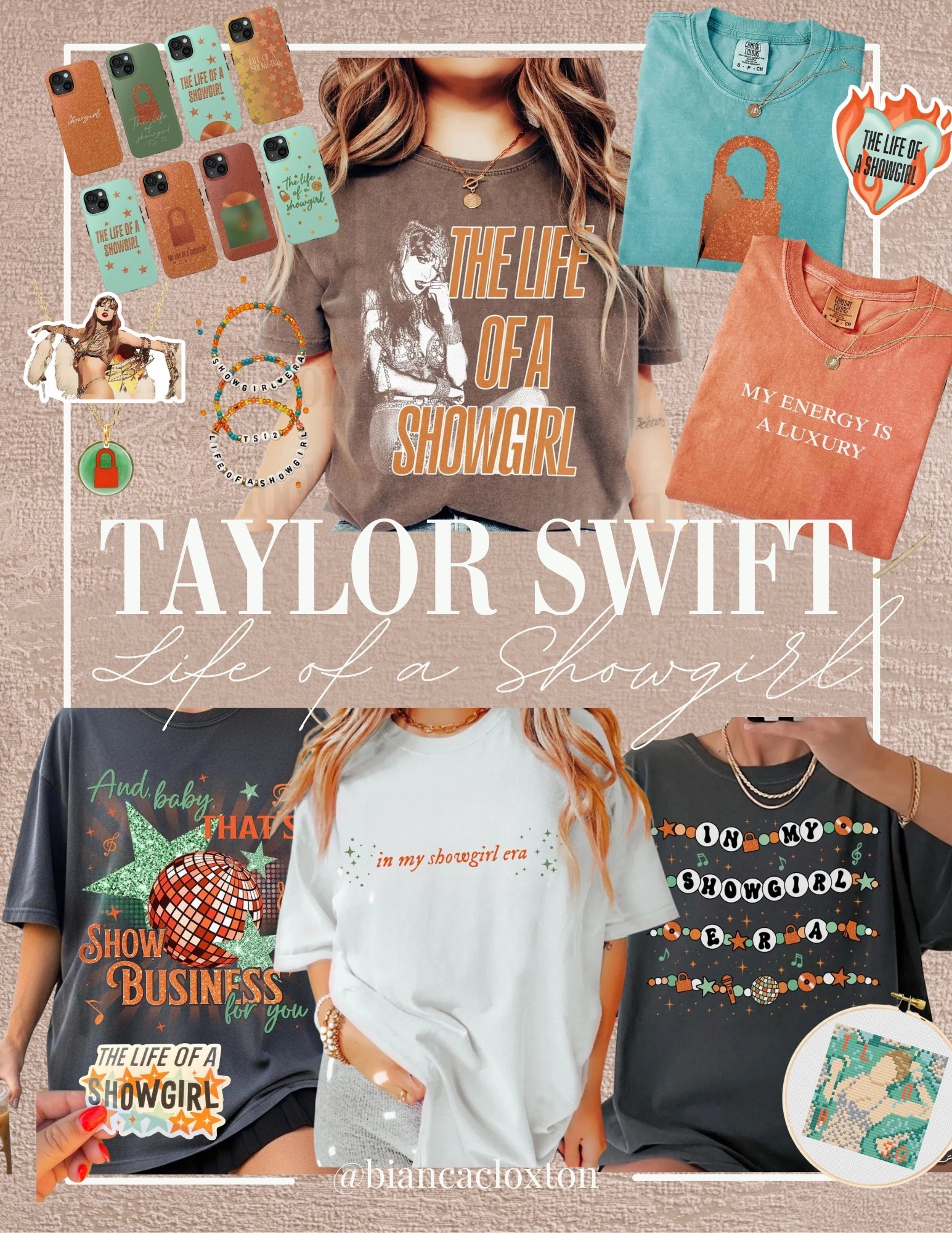 The Life of a Showgirl || Taylor Swift Merch ✨🧡

12, TLOASG, Eras, TS, baby, That’s Show Businesss, stickers, friendship bracelets, phone case


