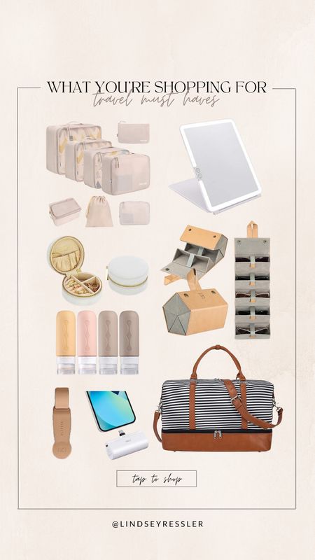 What You’re Shopping For: Travel Must Haves 

Travel essentials, Amazon, weekender bag, portable charger, portable mirror, packing organizer, sunglasses organizer 

#LTKunder50 #LTKxPrimeDay #LTKtravel