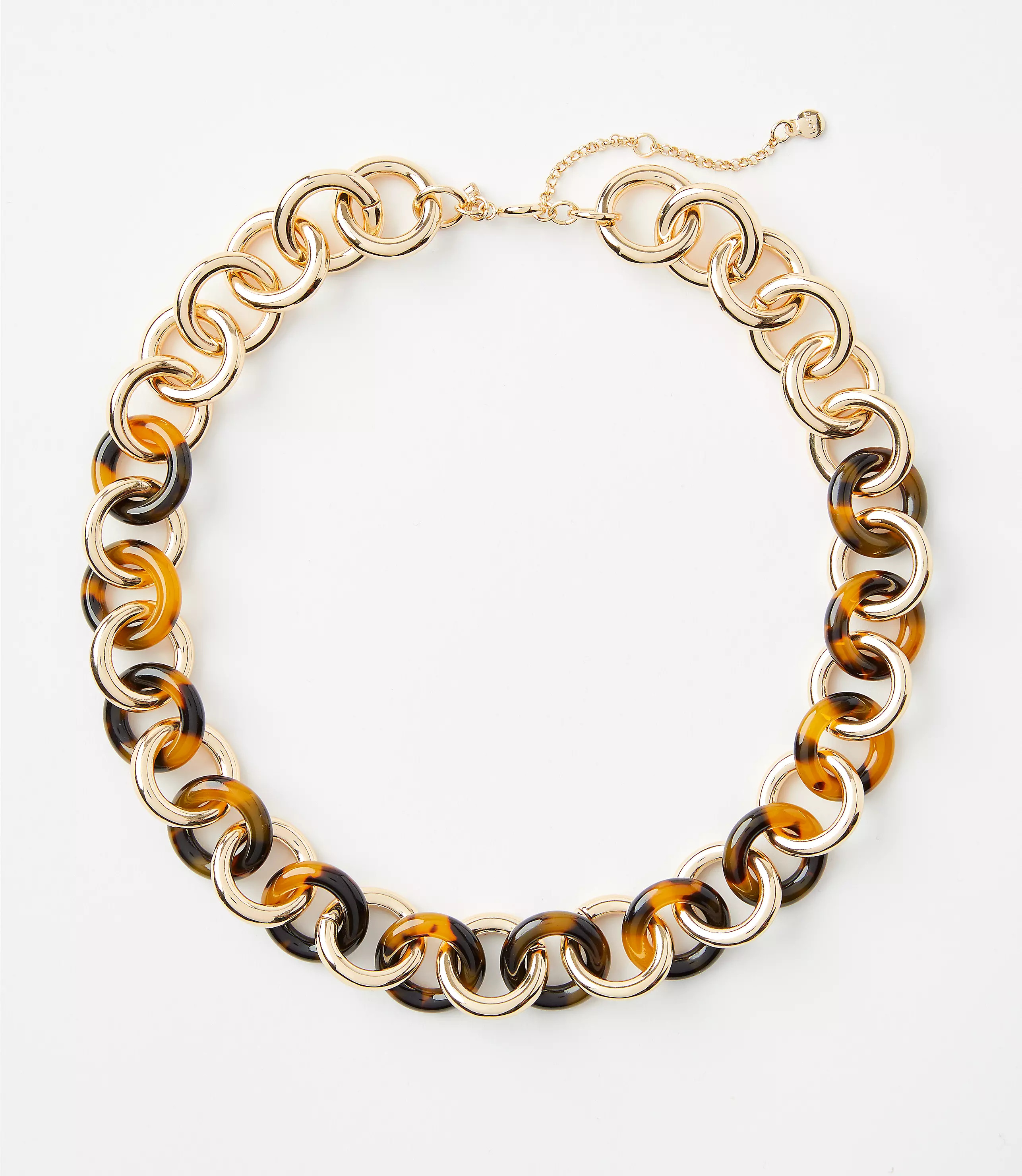 Tortoiseshell Print Link Statement Necklace | LOFT