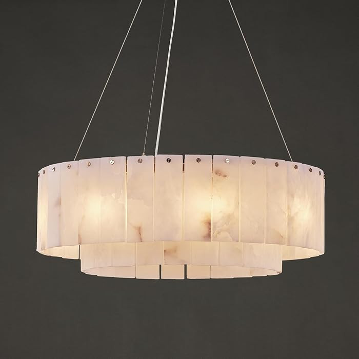Alabaster Chandeliers D23in Round Chandeliers for Dining Room Small Chandelier Light Fixture for ... | Amazon (US)
