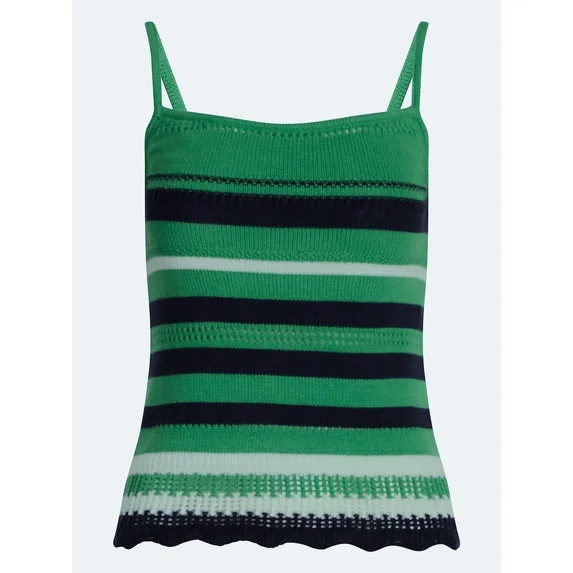 Free Assembly Women's Textured Stitch Stripe Tank Top, Sizes XS-XXL | Walmart (US)