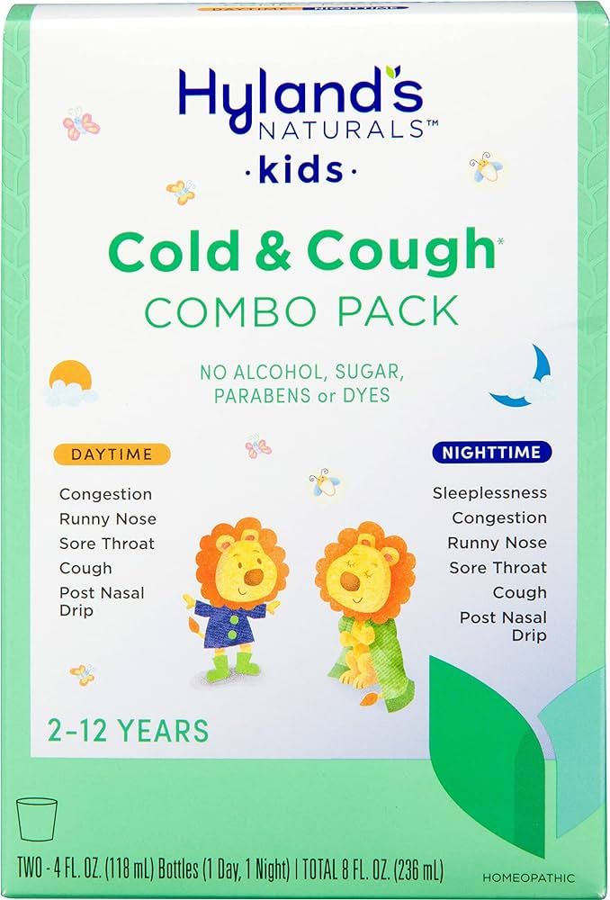 Hyland’s Naturals Kids Cold & Cough, Day and Night Combo Pack, Cold Medicine for Ages 2+, Syrup... | Amazon (US)