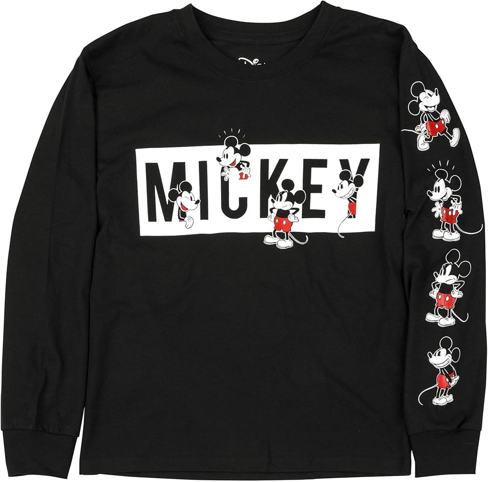 Jerry Leigh Mickey Mouse Overload Black Colorway Boy's Long-Sleeved Shirt, Large | Amazon (US)