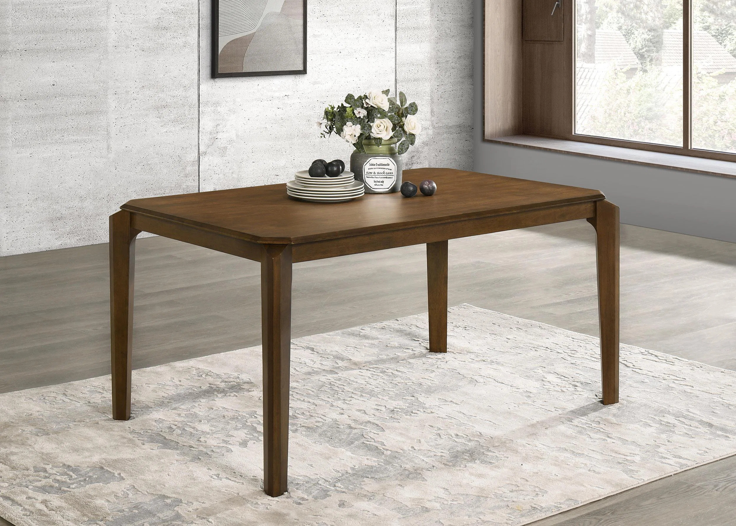 Nenita 59-inch Rectangular Wood Dining Table Dark Brown | Wayfair North America