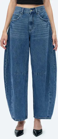 Darted Super High Waist Barrel Jeans | Nordstrom
