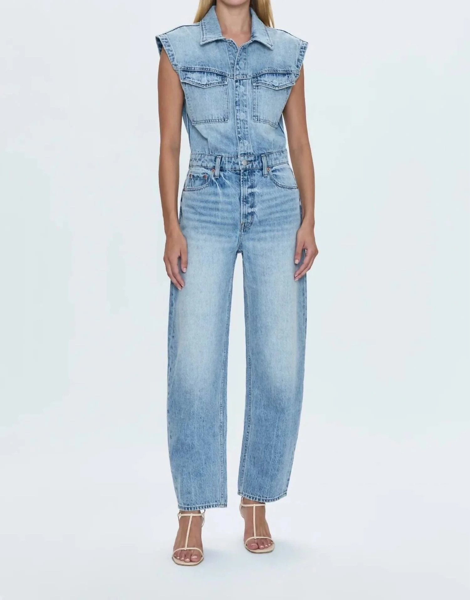 Ace Sleeveless Barrel Leg Jumpsuit In Rally | Shop Simon