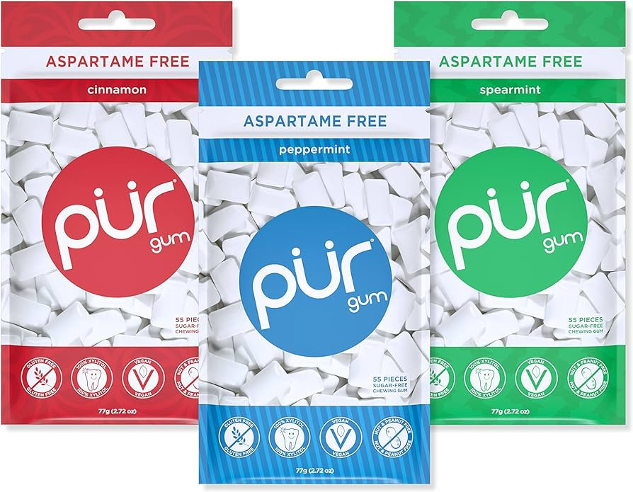 PUR Gum | Aspartame Free Chewing Gum | 100% Xylitol | Sugar Free, Vegan, Gluten Free & Keto Frien... | Amazon (US)