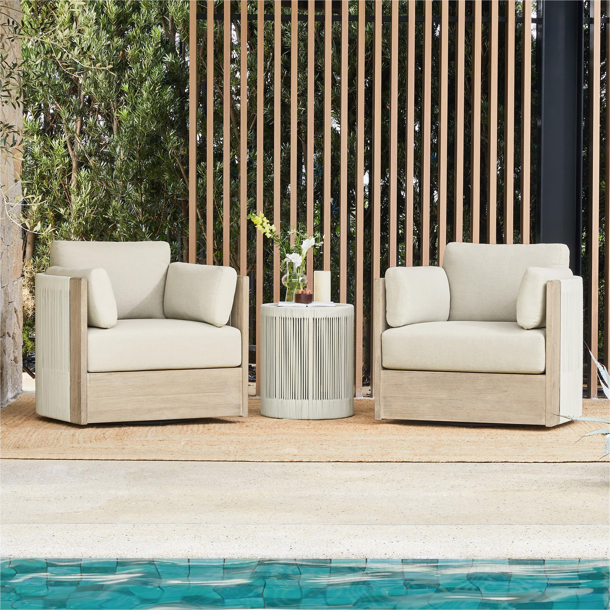 CHITA 3 Pieces Boho Patio Rattan Bistro Set, Outdoor Wicker Furniture Swivel Chairs & Side Table ... | Amazon (US)