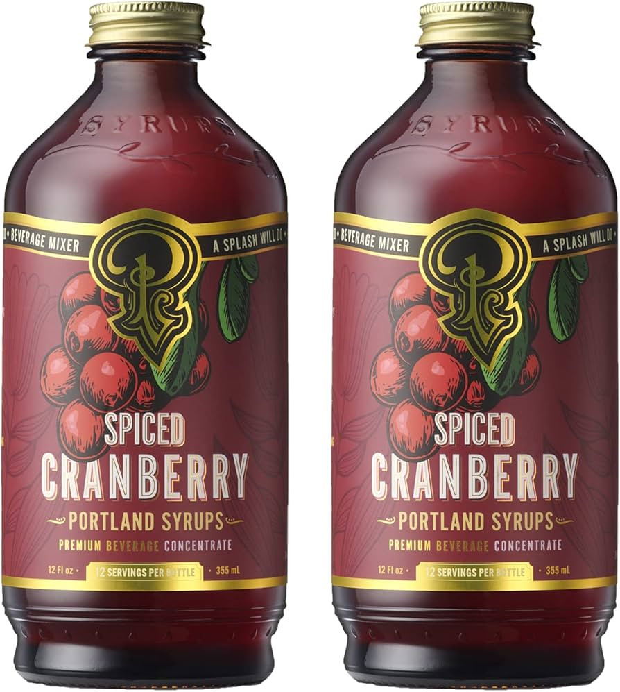 Portland Syrups Spiced Cranberry Syrup - Drink Mixer for Crafting Cocktails, Mocktails, & Seasona... | Amazon (US)