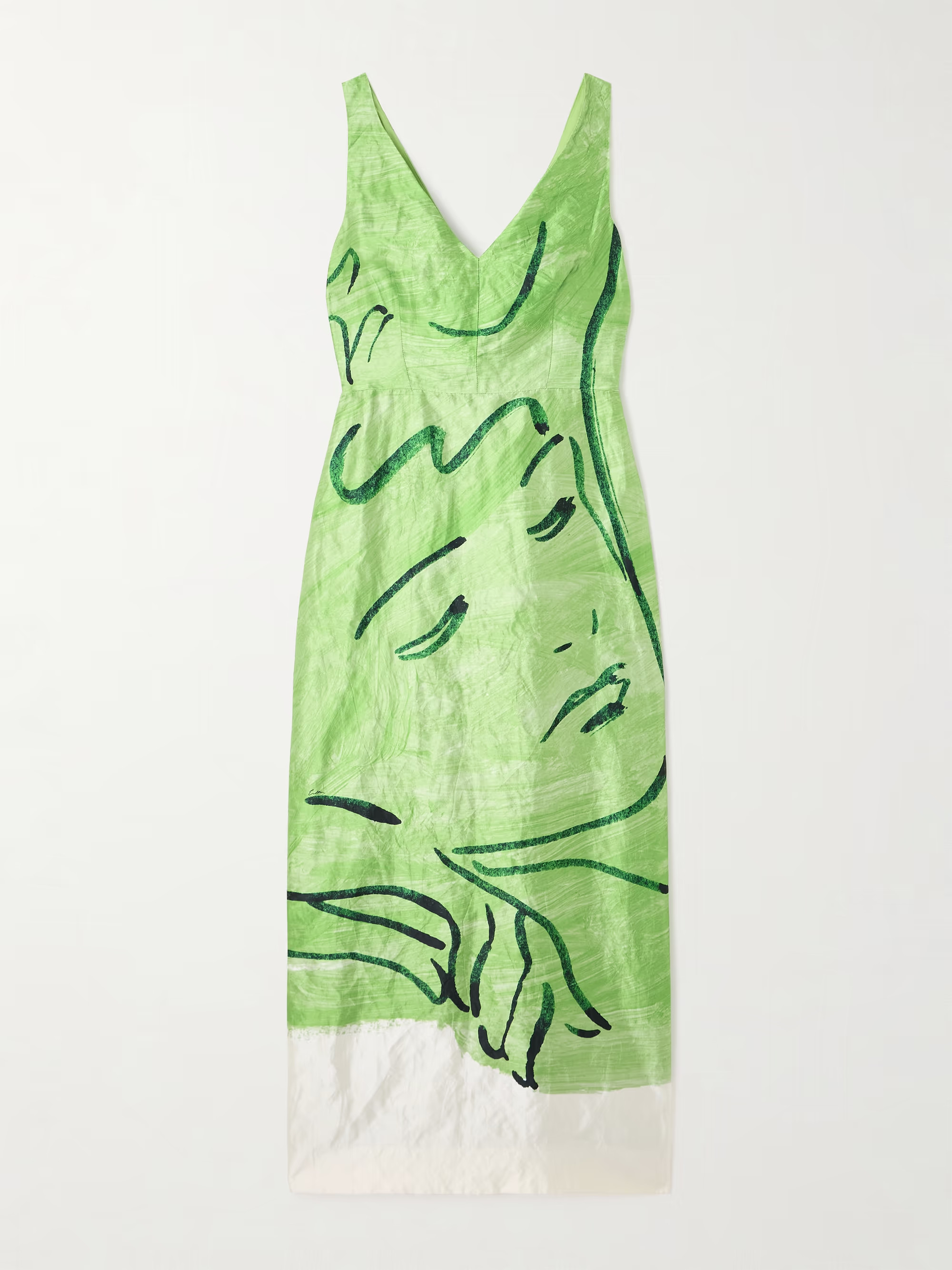 Printed satin-twill midi dress | NET-A-PORTER (US)