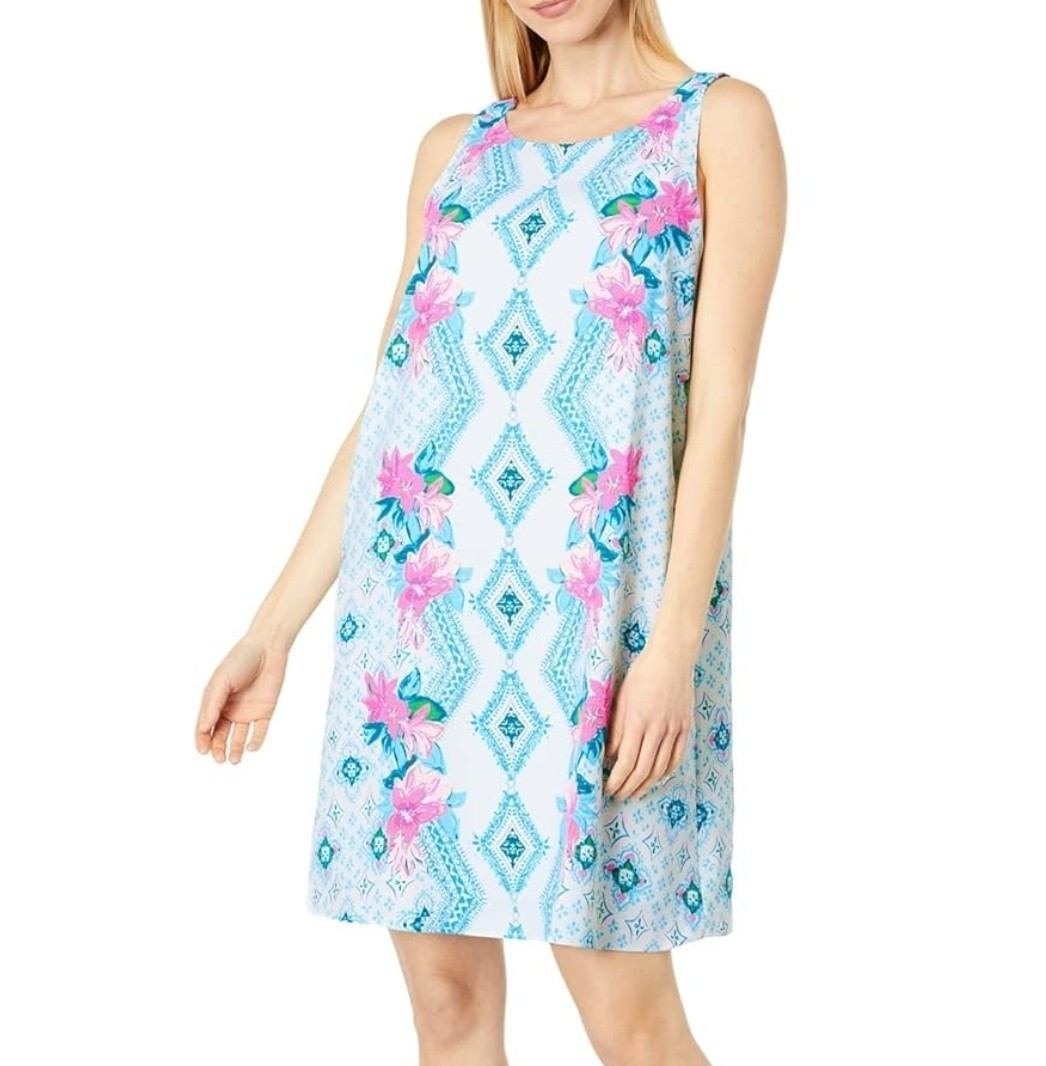 Lilly Pulitzer (Size M) Jackie Shift Dress Resort White Girls Best Friend Woven | eBay US