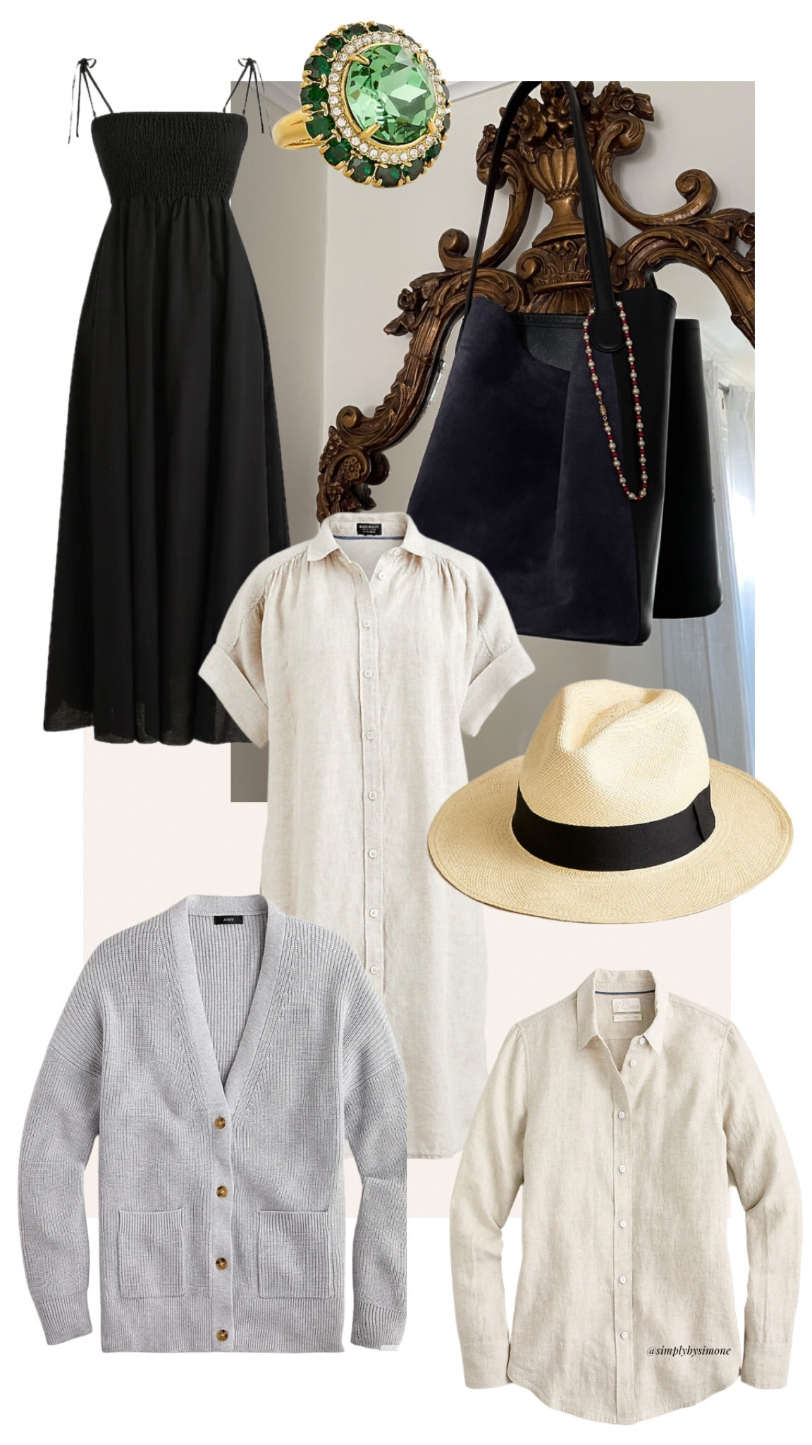 J crew summer sale, j crew hat, grey knit cardigan, linen shirt dress, black maxi dress, coastal outfit ideas, end of summer style, pre-fall outfits