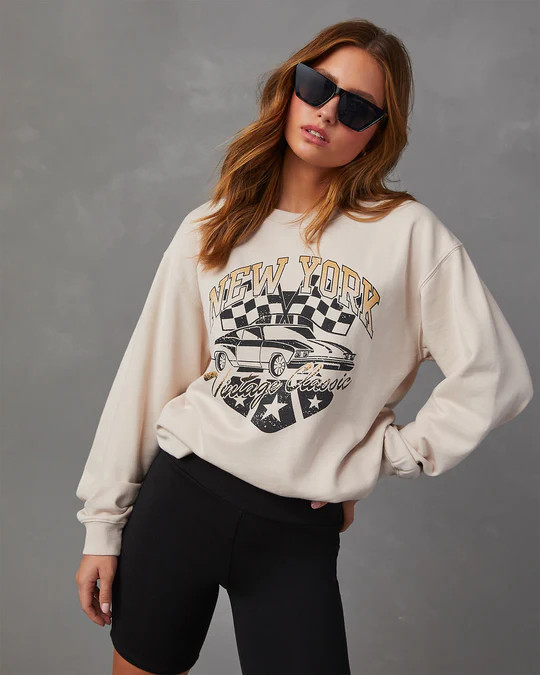New York Vintage Car Graphic Sweatshirt | VICI