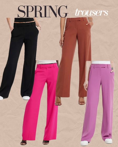Spring trousers
Trousers, express pants, pink trouser, brown trouser, black trouser, purple trouser, spring look, trending pants

#LTKunder50 #LTKstyletip #LTKunder100