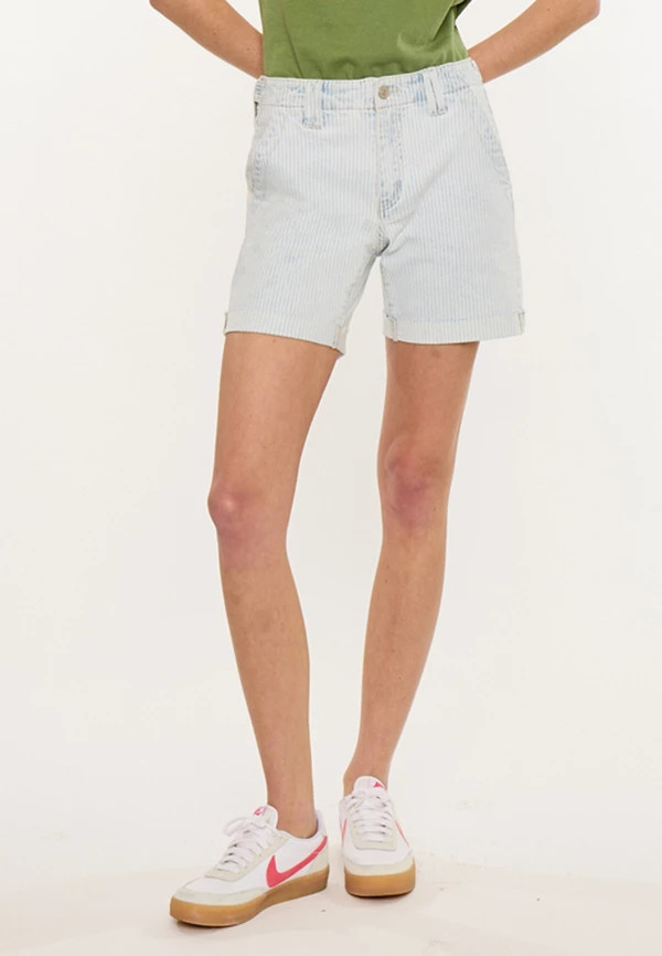 KanCan\u2122 Mid Rise Striped Adjustable Waist 6in Bermuda Short | Maurices