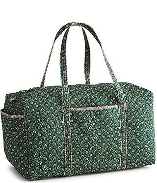 Vera Bradley Large Original Premium Cotton Mistletoe Lattice Print Zip-Top Duffel Bag - Mistletoe Lattice | Dillard's