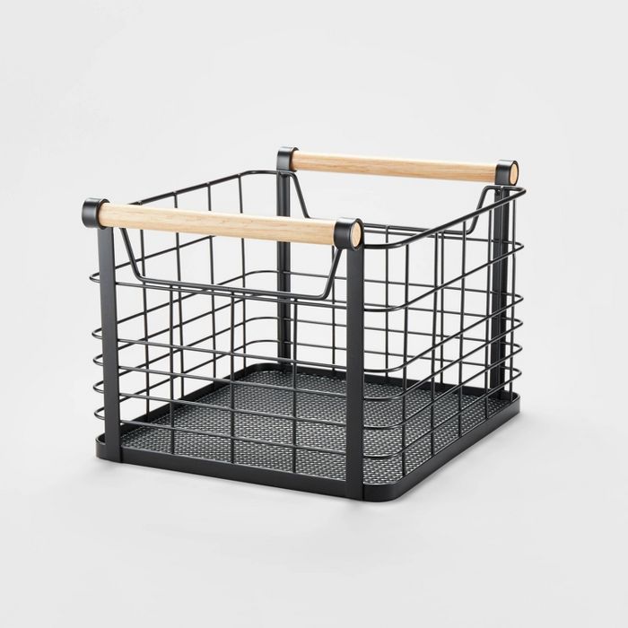 Small Natural Wood Handles Milk Crate - Brightroom™ | Target