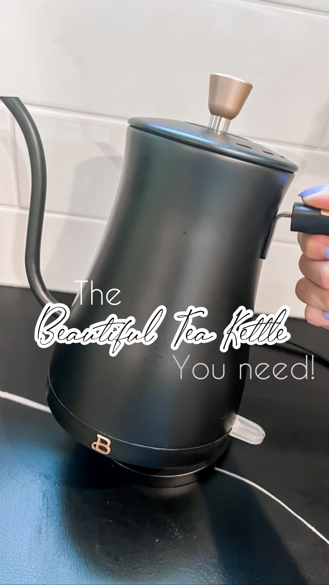 Unbox the Beautiful by Drew Barrymore gooseneck electric kettle