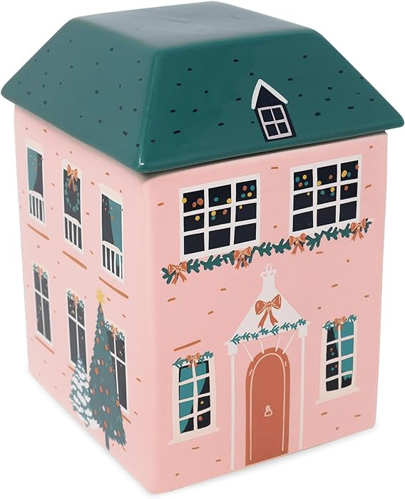 Steel Mill & Co 7" Tall Ceramic Cookie Jar, Christmas Cottage Design, Holiday Treat Storage and F... | Amazon (US)