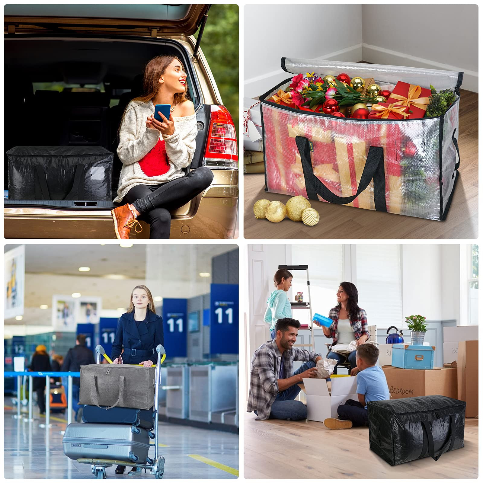 BALEINE 6-Pack Oversized Moving Bags with Reinforced Handles, Heavy-Duty Storage Tote for Clothes... | Amazon (US)