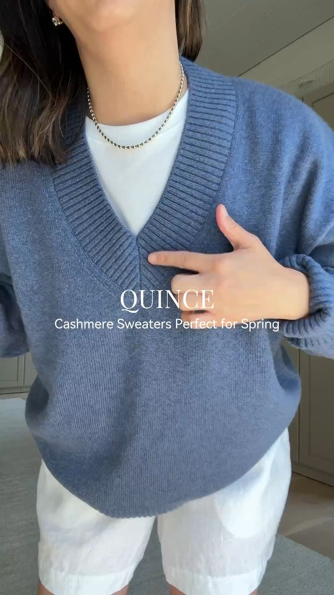 New in from @Quince - the best cashmere sweaters for spring. Easy, wearable, and so good for layering or wearing on their own. #quincepartner

Cashmere oversized v-neck xs
Linen pull on shorts small
Cashmere boxy crewneck xs
Quince bucket bag - color is sold out, linked similar. 
Cashmere oversized crewneck xs

#LTKPetite