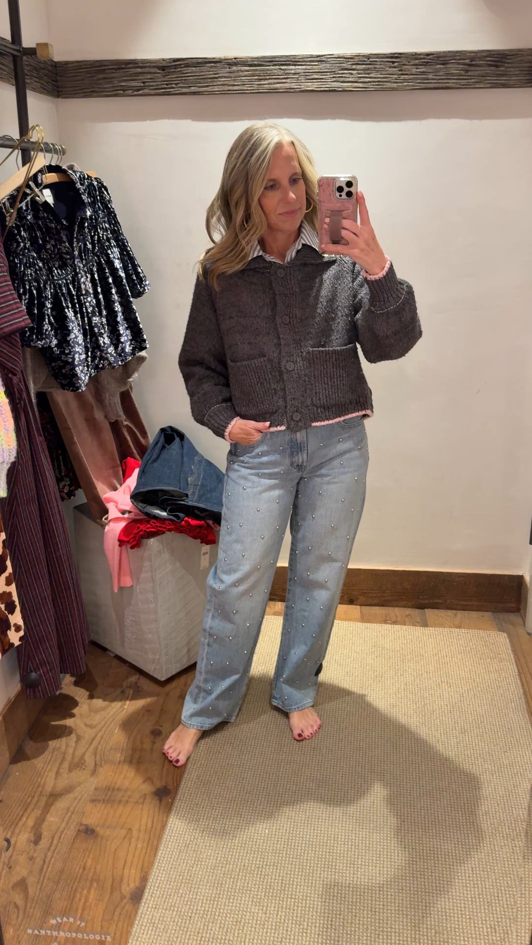 This adorable sweater is 40% off. Wearing XS. Size down in jeans. I’m in 27 and they’re big 

#LTKOver40 #LTKGiftGuide #LTKSaleAlert