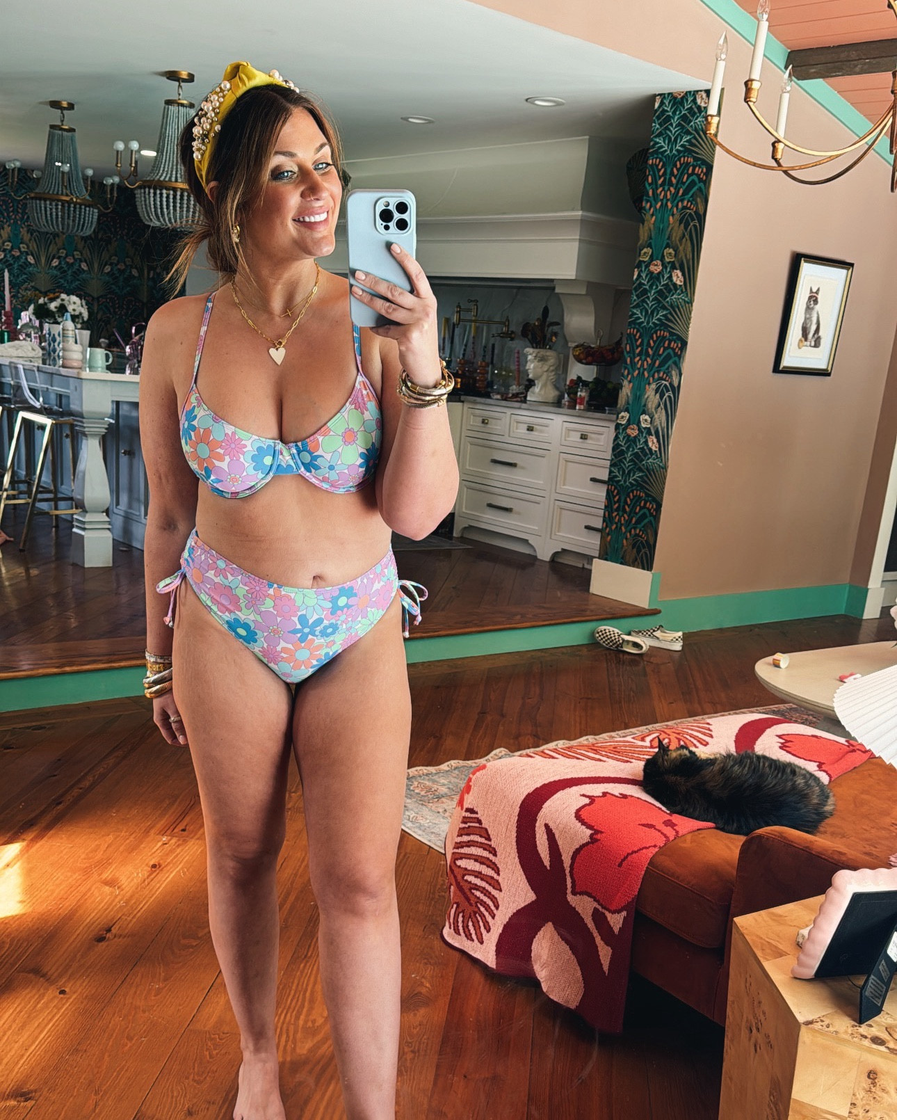 Wearing a large in the swimsuit and a medium in the cover-up! 🌸 

#LTKSwim #LTKTravel #LTKMidsize