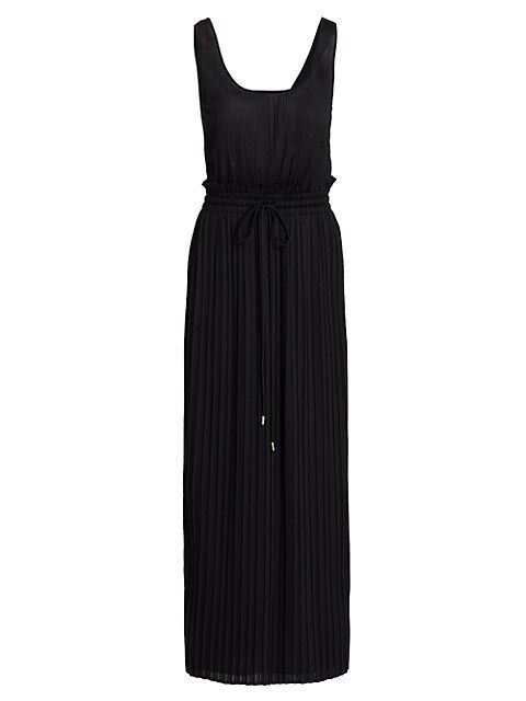 Val Pleated Drawstring-Waist Midi-Dress | Saks Fifth Avenue