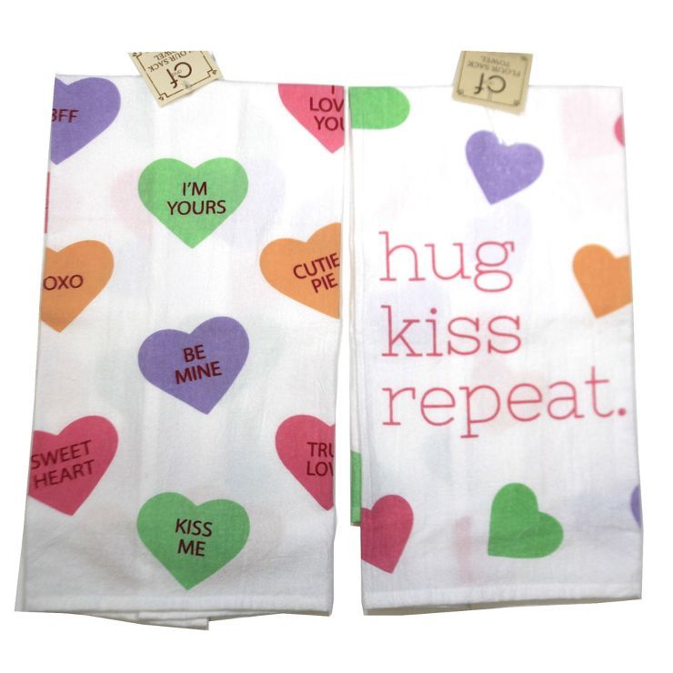 Tabletop 26.0" Conversation Heart Towels Valentines Love Be Mine C & F Enterprises  -  Kitchen To... | Target