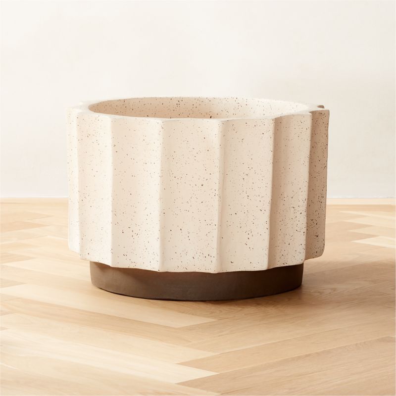 Scallop White Clay Indoor/Outdoor Planter Medium by Lawson-Fenning + Reviews | CB2 | CB2