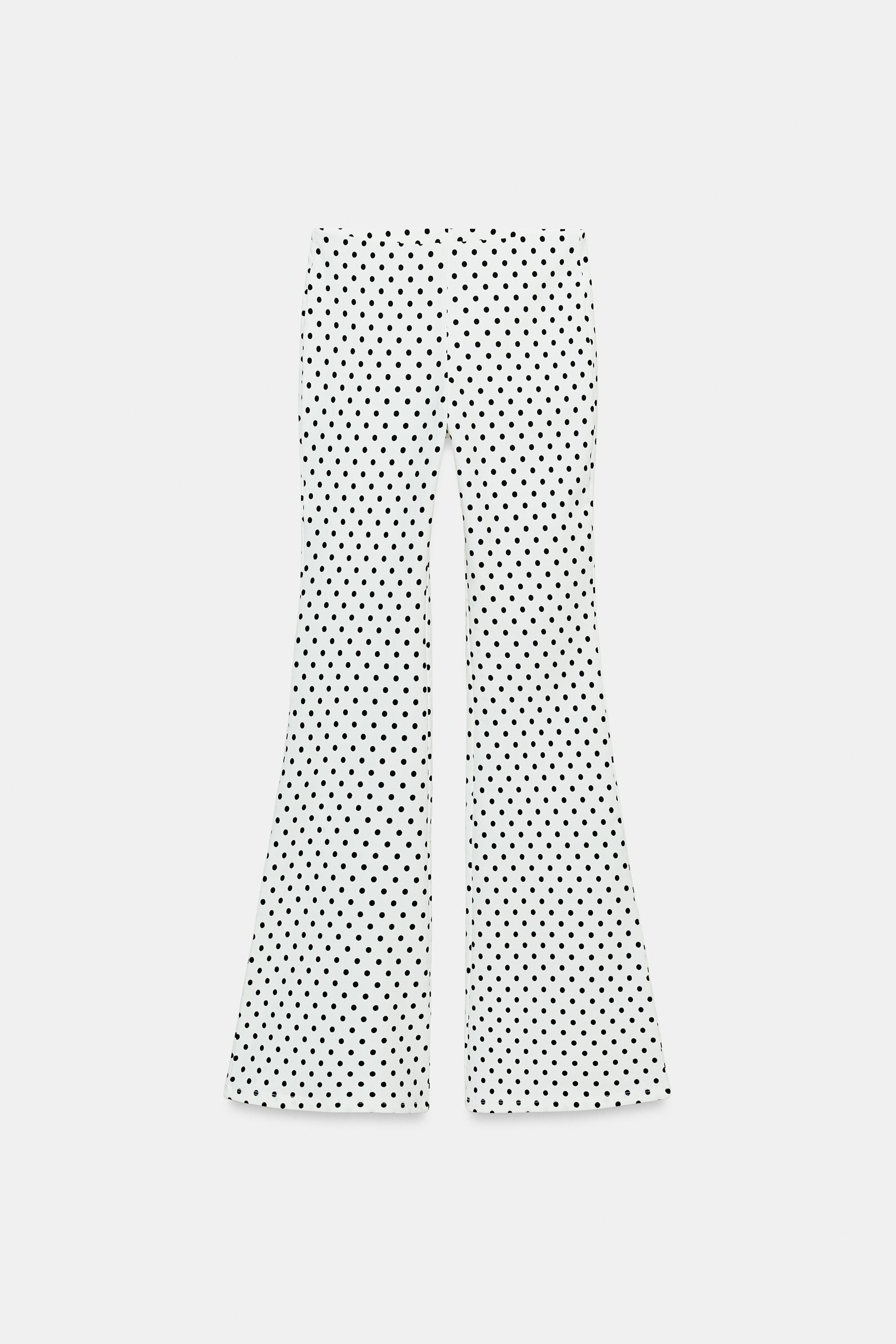 STRETCH FLARE DOT TROUSERS | Zara UK