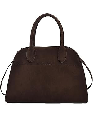 Womens Suede Tote Bag, Faux Leather Tote Bag for Women Vintage Top Handle Bag Fashion Retro Shoul... | Amazon (US)