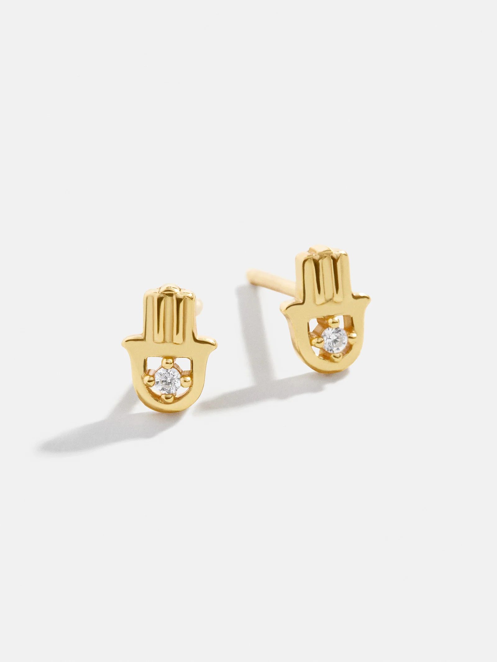 Inanna 18K Gold Earrings - Gold Mini Hamsa | BaubleBar (US)