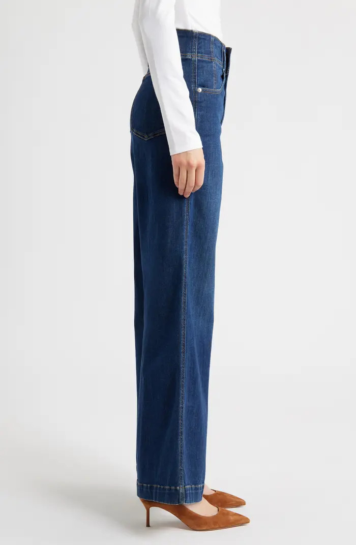 FRAME The Seamed High Waist Wide Leg Trouser Jeans | Nordstrom | Nordstrom