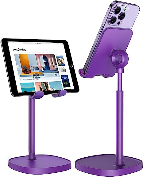 LISEN Dark Purple Cell Phone Stand Desktop Accessories fits iPhone 14 Stand for Desk All Mobile P... | Amazon (US)