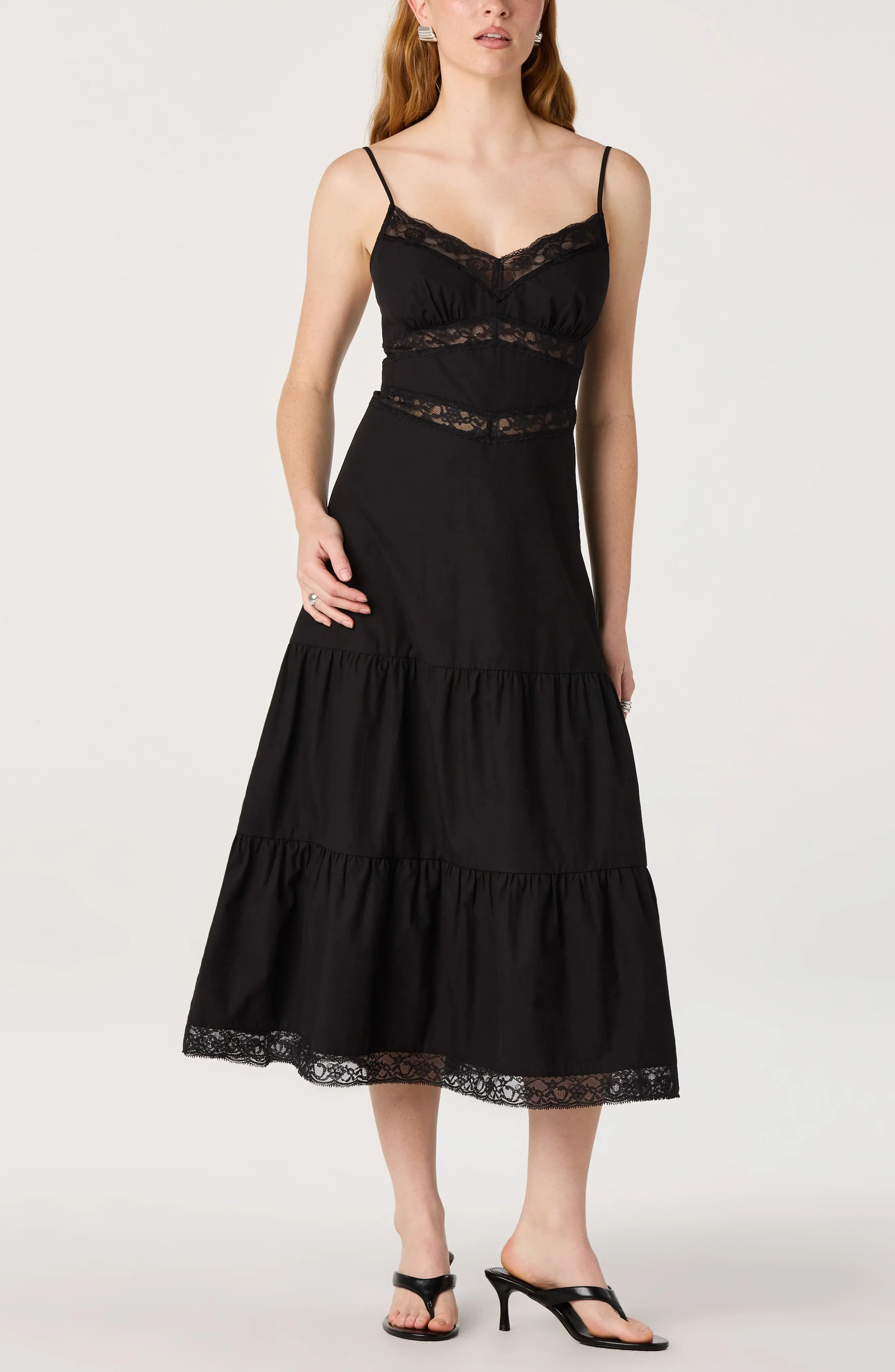 Berenice Lace Detail Tiered Cotton Dress (Women) | Nordstrom | Nordstrom