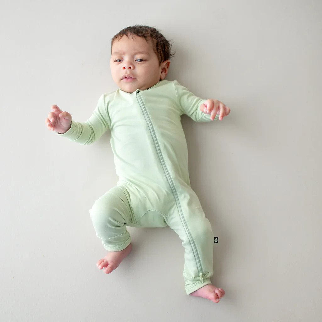 Zippered Romper in Basil | Kyte Baby