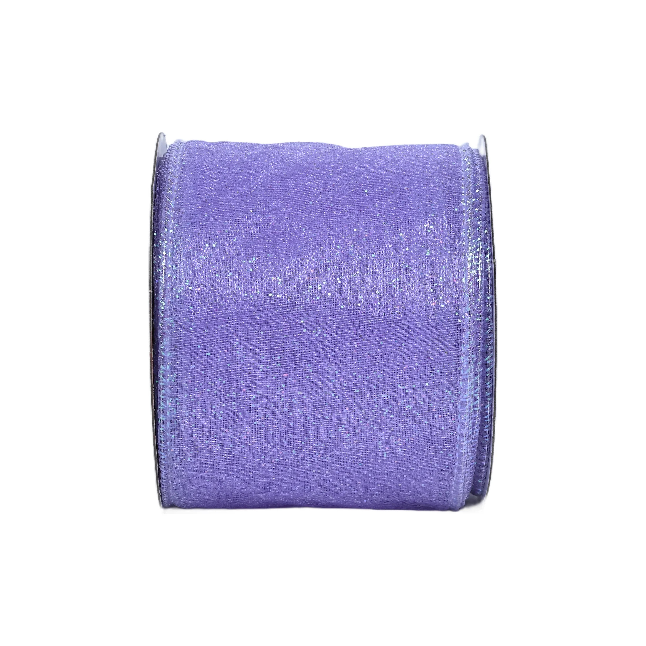 Gwen Studios 2.5" Sheer Light Purple Glitter Wire Ribbon, 3 yards | Walmart (US)
