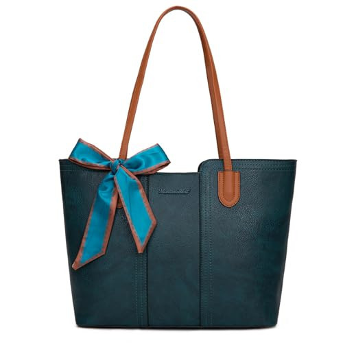 Montana West Tote Bags for Women Medium Top Handle Satchel Purses Large Shoulder Handbag Hobo Bags Blue MWC-323LKB | Amazon (US)