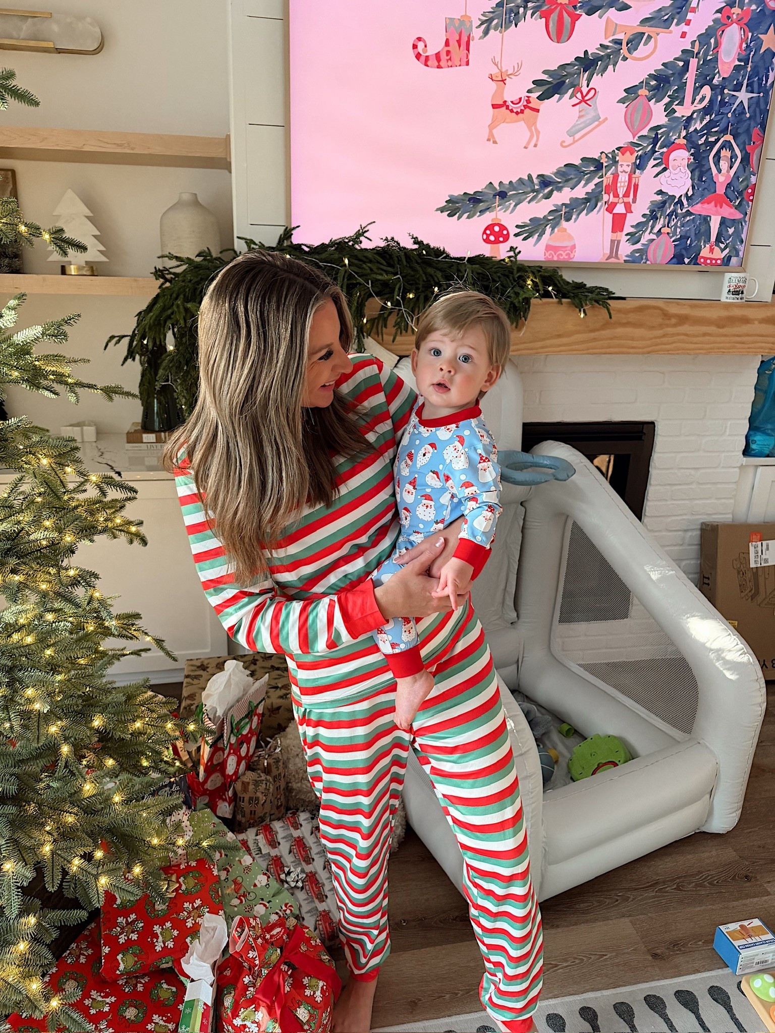 Christmas morning with my boy! My pjs are a size medium from Amazon and Storm’s are the smocked flamingo! 

#LTKmomlife #LTKBaby #LTKHoliday