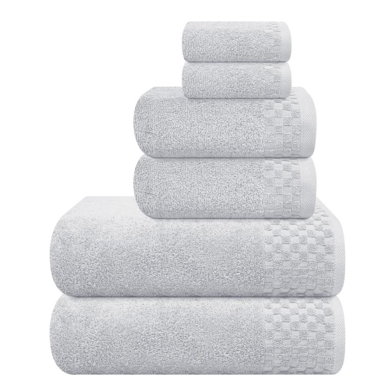 GLAMBURG Ultra Soft 6 Pack Cotton Towel Set, Contains 2 Bath Towels 28x55 inch, 2 Hand Towels 16x... | Walmart (US)