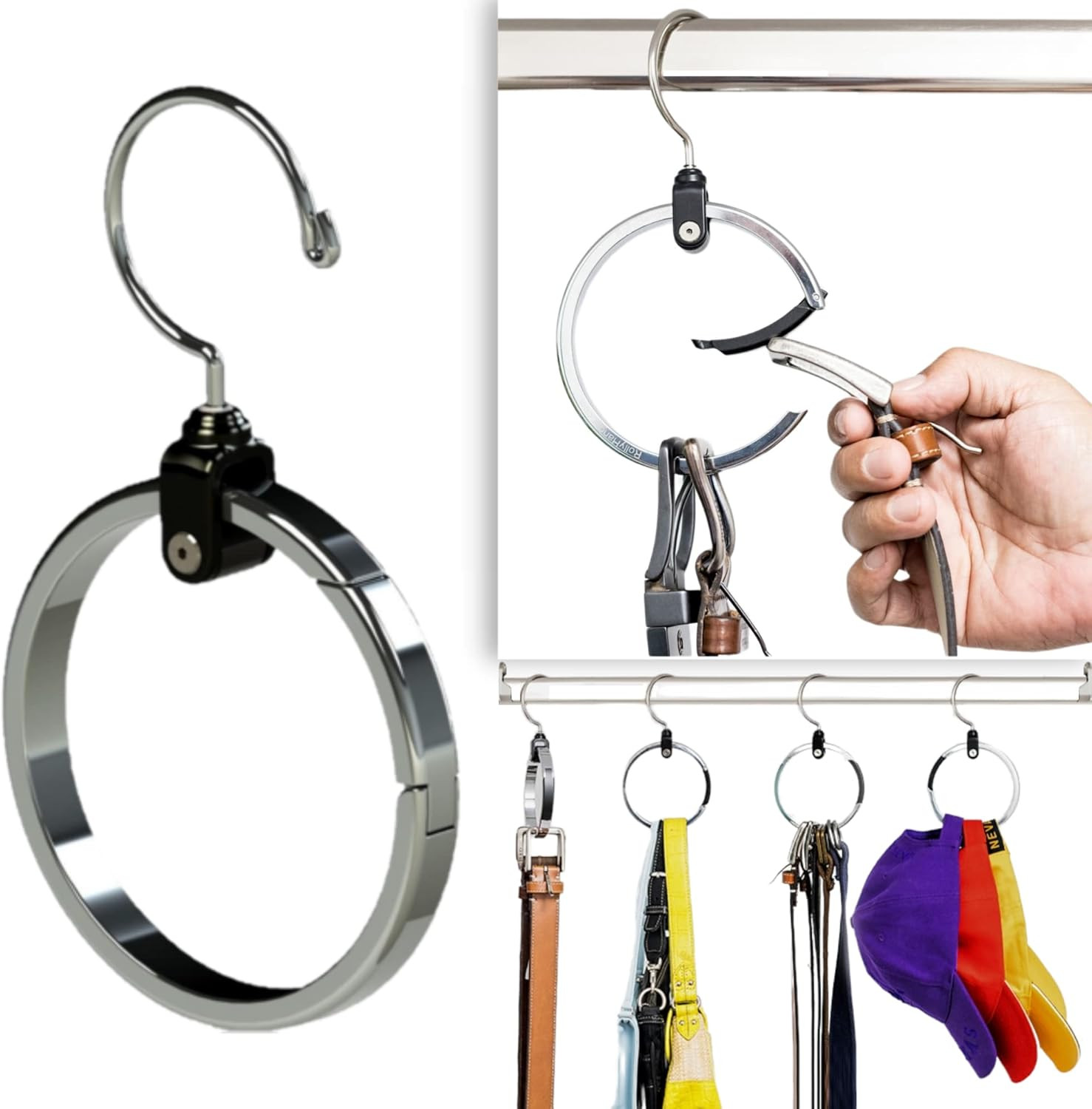 Multipurpose Closet Hanger Organizer ROLLY HANGER Great Space Saver Cut Clutter in The Closet Ide... | Amazon (US)