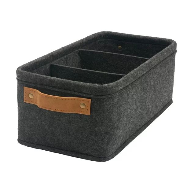 Basketville Three-Compartment Felt Organizer, Dark Gray, 2 Pack - Walmart.com | Walmart (US)