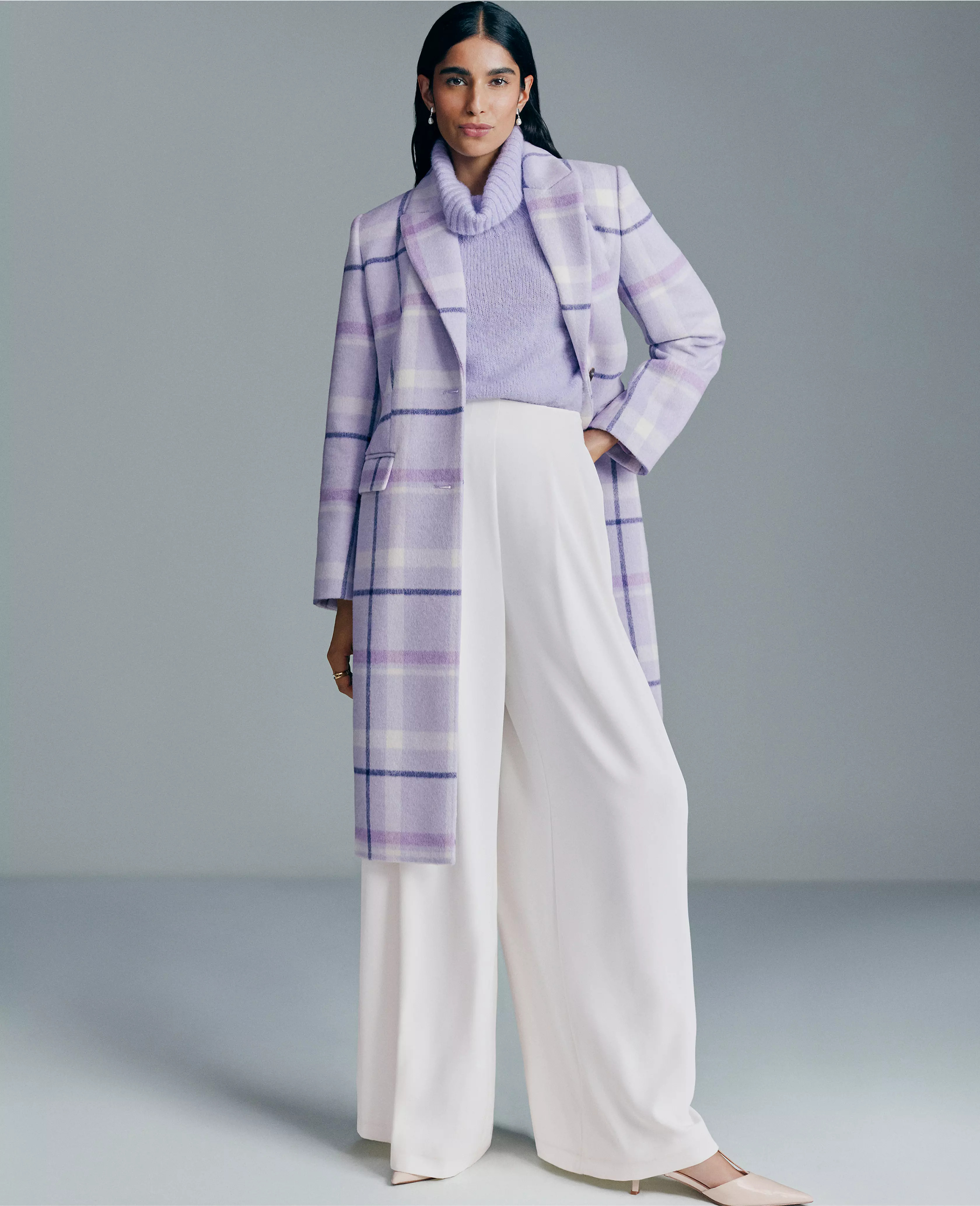 Plaid Chesterfield Coat | Ann Taylor