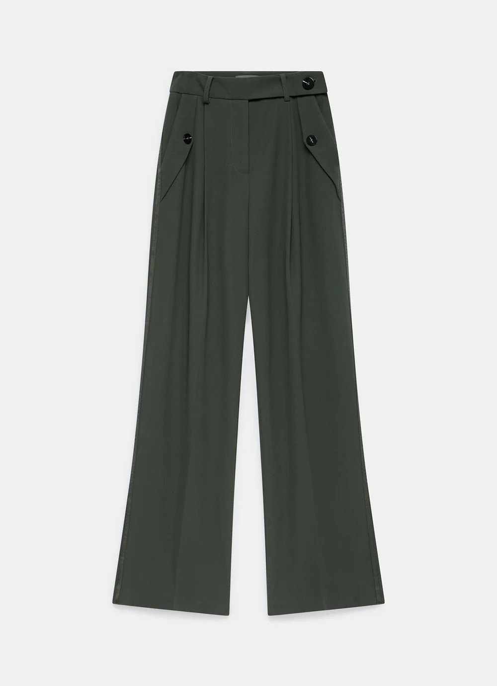 Green Tailored Wide Trousers | Mint Velvet